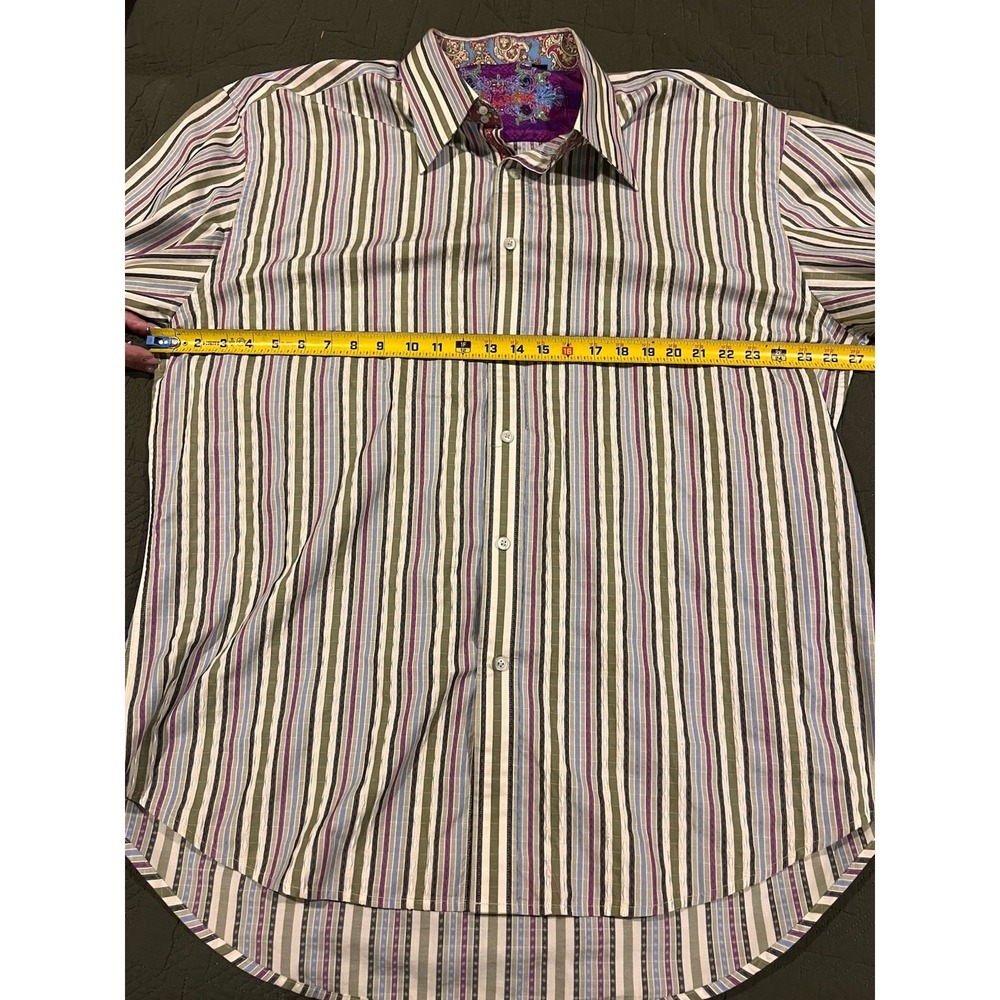 Robert Graham Men's Button Down Shirt 3xl‎ Multicolored Stripes